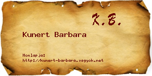 Kunert Barbara névjegykártya